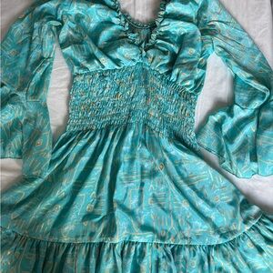 Turquoise Patterned Dress